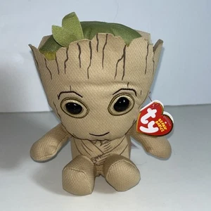 Groot TY Beanie Baby Avengers Marvel Plush Stuffed Toy Regular Medium Adorable - Picture 1 of 8