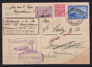 AO696) Dt. Reich Nr. 457 Polarfahrt auf Zeppelin Karte 2. Südamerikafahrt 1931 - Bild 1 von 2