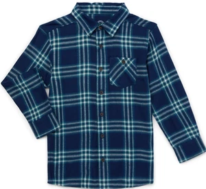 Wonder Nation Boys Flannel Shirt with Long Sleeves Blue Cove Size S (6-7) - Picture 1 of 7