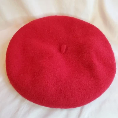 Mujeres Informal Gorro Boina de Lana Clásico Elegante Estilo Francés Color Sólido Sombrero Rojo Foto 1 de 4