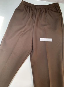 "Pantalones informales Alfred Dunner cintura elástica marrón talla 14 lavables 29"" de largo sin usar" - Imagen 1 de 4