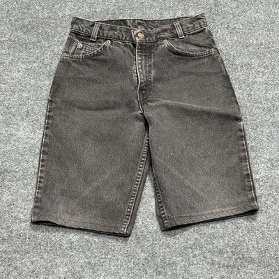 Vintage Levis 550 Shorts Womens 26 Student Black Denim Relaxed Fit USA 90s Y2K - Image 1 of 4