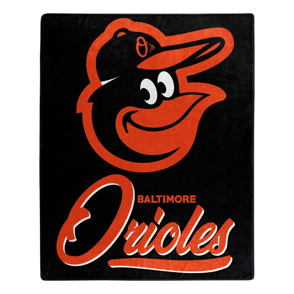 Northwest MLB Baltimore Orioles Royal Plush Raschel Throw Blanket 50" "