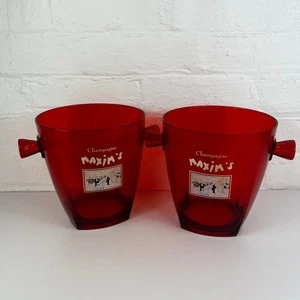 Two Rare Vintage French Maxim's Red Acrylic Champagne Bucket £103 RRP VGC - #210 - Picture 1 of 6