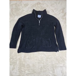 Suéter Pullover LIV Milano Vellón Difuso Cuarto Cremallera Negro Talla L - Imagen 1 de 12