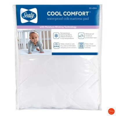 Almohadilla de colchón impermeable para cuna y niño pequeño Sealy Cool Comfort Foto 1 de 4