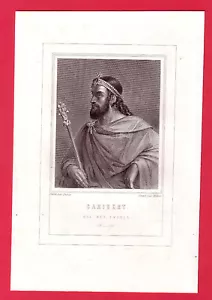 CARIBERT Roi des Francs gravure ancienne XIXe siècle/B2 - Imagen 1 de 1