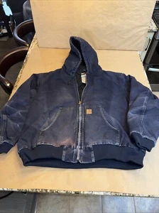 Giacca/Cappotto Carhartt - J30 MDT Blu Tela Anatra Trapuntata Foderata con Cappuccio Uomo XXL - Foto 1 di 18