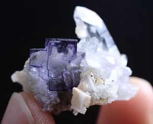 7.3g Natural window Purple FLUORITE Crystal Mineral Specimen/Yaogangxian China - Picture 1 of 10