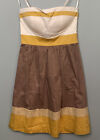 Max And Cleo Strapless Yellow And Brown Color Block Dress Womens Size 4