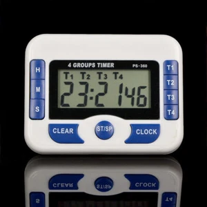 Digital Countdown 4-Channel Timer & Clock w/4 Independant Group Timer 99hr 59min - Picture 1 of 9