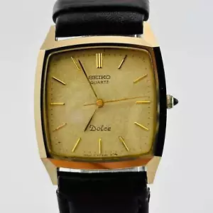 Cinturón de cuarzo SEIKO Dolce 7731-5160 dañado cualquier escena esfera dorada champán 26,9 mm - Imagen 1 de 17