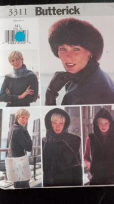 Butterick 3311 Easy Misses Vest, Headwrap, Headband, Scarf & Bag Pattern Sz M-L - Image 1 of 2