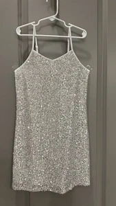 Art Class Silver Sequin Girls Sleeveless Dress M (7/8) - Picture 1 of 5