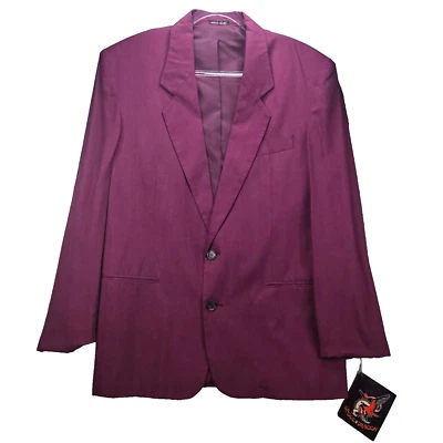 Vintage 80s Washable Silk Blazer Womens M Burgundy Shoulder Pads Eagle & Dragon - Image 1 of 4