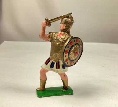 Raro Cherilea Soldado Romano Espada Escudo Lucha Batalla Soportes Hecho en Inglaterra Foto 1 de 4