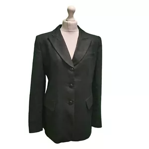 Marilyn Anselm Blazer Jacket Hobbs Black Linen Suit 12 eu 40 Women's - Picture 1 of 5