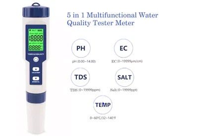 PH Salinity TDS EC Temperature Meter Digital Water Quality 5 in 1 Monitor Tester - Image 1 of 4