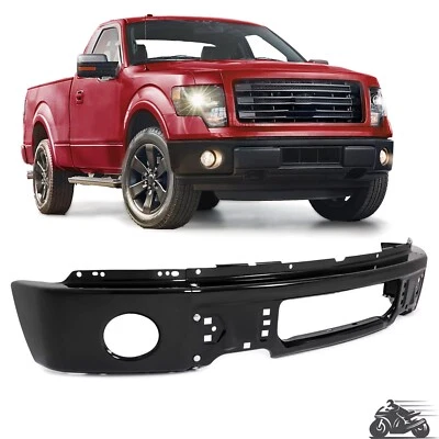 Barra frontal de parachoques con orificio de luz antiniebla negra para Ford F150 2009-2014 Foto 1 de 4