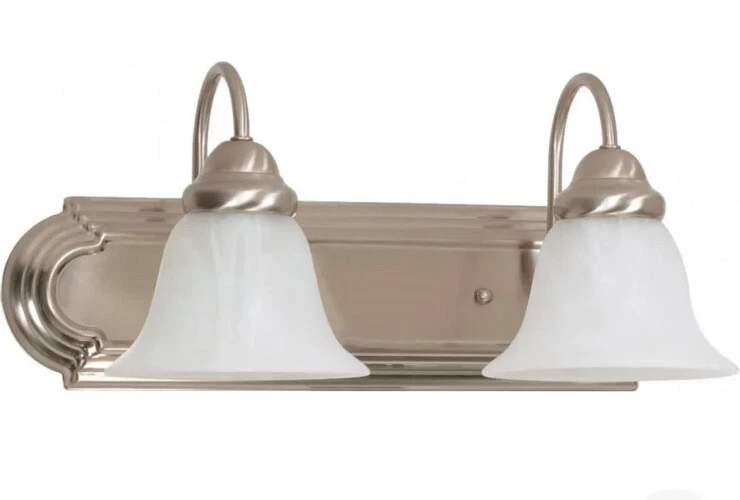 Nuvo Ballerina 2 Light 18" Vanity Brushed Nickel w/Glass Bell Shades 60-3208 - Image 1 of 2