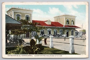 20er Jahre Guantanamo, Kuba Caimanera Bahnhof, Eisenbahn RR Depot UNP Postkarte - Bild 1 von 4