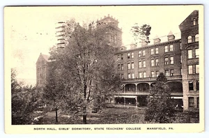 North Hall Girls Dormitory State Teachers College Mansfield PA postcard D060 - Picture 1 of 2