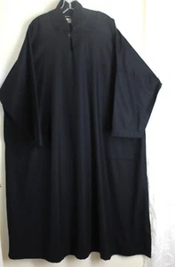 AMAZING! Eskandar Sz 2 2X 3X BLACK Imperial 52" Long WOOL CASHMERE FLANNEL DRESS - Picture 1 of 11