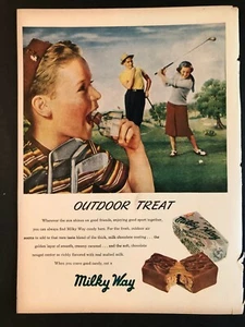 Anuncio impreso de la Vía Láctea 1948 - golfistas - Imagen 1 de 1