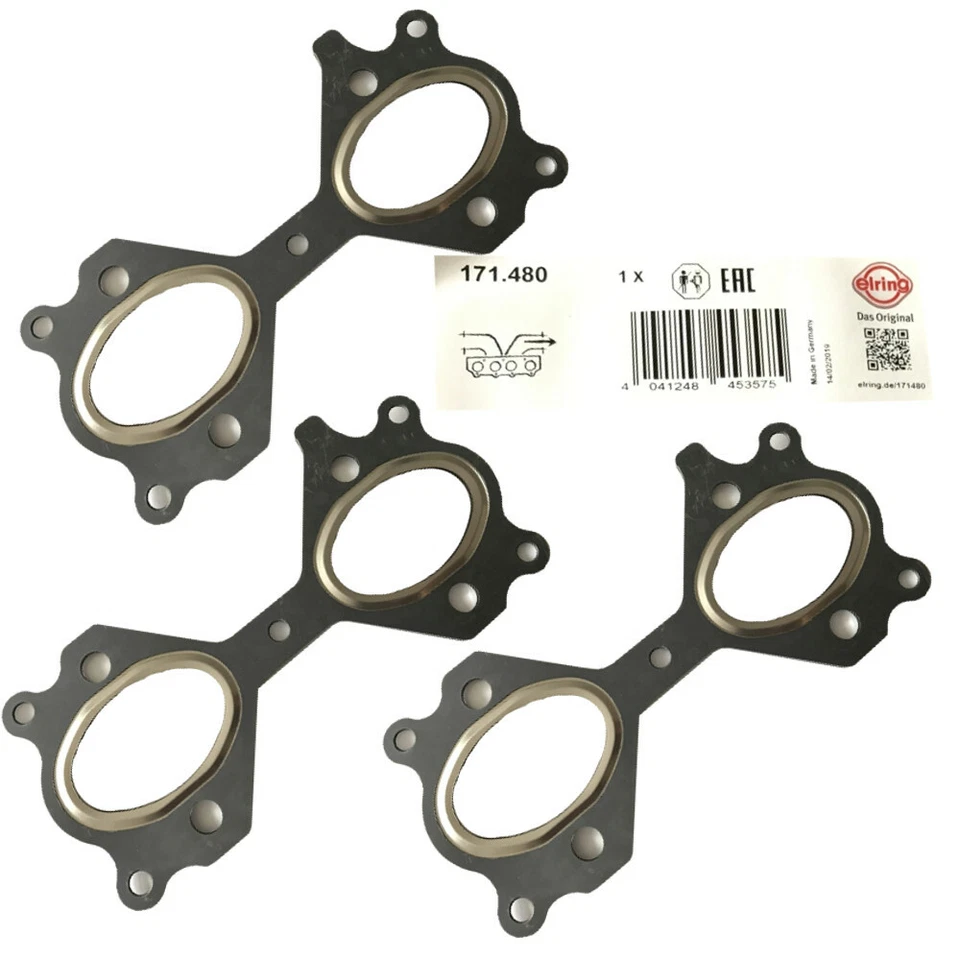 3x Elring 171.480 Exhaust Manifold Gasket F.BMW 525D 530D 535D E60 E61 M57N 3 5 - Image 1 of 1