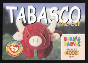 TY Beanie Babies Trading Card 4002 Tabasco The Bull Series II 1999 - Picture 1 of 2