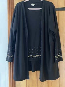 Stunning Two Piece Top & Jacket - Sparkly gold/blue embroidery SIZE 26/28 - Picture 1 of 12