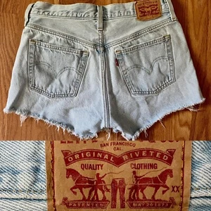 LEVI’S 501 Cotton BUTTON FLY Denim Cutoff Style SHORTS Size 29 - Picture 1 of 10