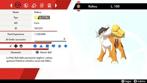 Raikou Ultra Shiny 6 IV BR + Masterball Pokemon Sword Shield Pokemon Spada Scudo - Bild 1 von 3