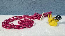 Vintage 1980s Plastic Bell Charm Yellow Phone with Hot Pink 80's Necklace
