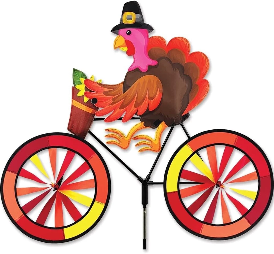 30" TURKEY on a Bike Spinner, Whirligig, Garden Stake by Premier Design - Image 1 of 1