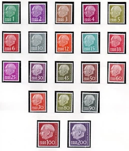 Sarre/Alemania 1957 set def. Sellos de Heuss (Michel 380/99) bonitos MNH - Imagen 1 de 1