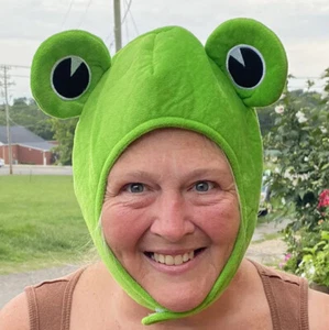 Frosch Halloween Maske. Hits kleiner Erwachsenenkopf/ großes Kind.  Schönes grünes weiches - Bild 1 von 13