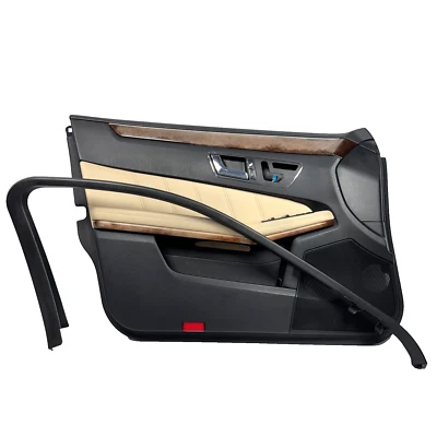 MERCEDES-BENZ E350 2010-2013 PUERTA DELANTERA IZQUIERDA INTERIOR MOLDURA PANEL NEGRO BEIGE OEM Foto 1 de 4