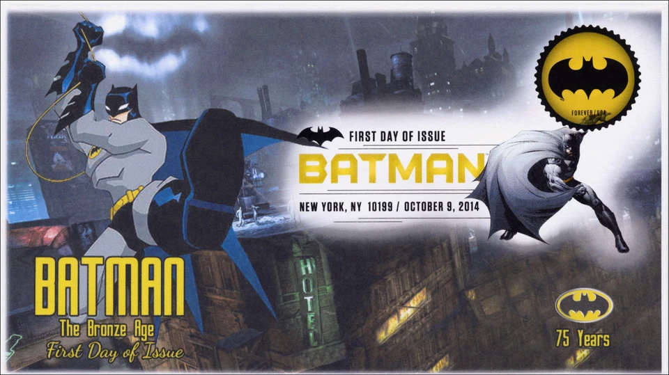 14-169, SC 4931, 2014, Batman, Bat Signal, Bronze Age, Digital Color Postmark - Image 1 of 1