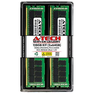 A-Tech 128GB 2x 64GB 2Rx4 PC4-23400 DDR4 2933 ECC REG RDIMM Server Memory RAM - Picture 1 of 4