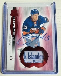 2023-24 Upper Deck The Cup Mathew Barzal 2021-22 Update Red Tag Auto /4 🔥 - Picture 1 of 2