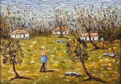 Pintura Original Impasto Haitiano De Colección RP Louis 1973, Regalos Culturales Bellas Artes Foto 1 de 4