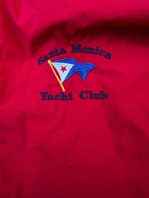 Vintage Red Santa Monica Yacht Club 913 Jacket Adult  Medium Nylon Windbreaker - Image 1 of 4