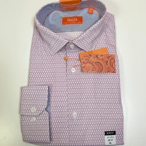 Tallia Men's Slim-Fit Geo-Link Dress Shirt - Orchid 17-17.5 36-37 $80 - Picture 1 of 7
