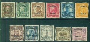 CANAL ZONE #70-80, ½ ¢ - 50¢, og, hinged, VF, Scott $278.00 - Picture 1 of 1