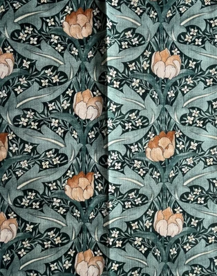 GP&J Baker Tulip &Jasmine Designer  Fabric Remnant 26"x17" - Image 1 of 2