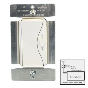 Aspire Mark 10 Alpine White 1-Pole/3-Way Slide Fluorescent Dimmer 8A 120V 9568AW - Picture 1 of 7