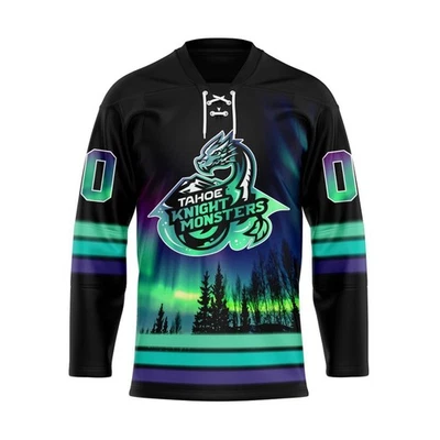 Camisa de hockey de encaje Tahoe Knight Monsters diseño especial con auroras boreales  Foto 1 de 4