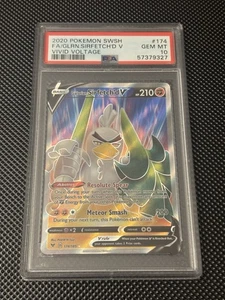 Galarian Sirfetch'd V (Full Art) 174/185 Swsh04: Vivid Voltage Holo PSA 10 - Picture 1 of 2