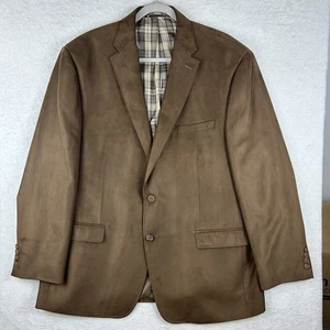 Lauren Ralph Lauren Faux Suede 2 Button Blazer Sports Coat Men’s Size 46R Preppy - Picture 1 of 13